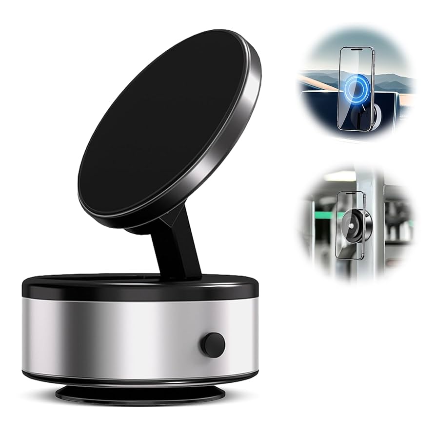 Double-sided Vacuum Magnetic Phone Holder Car/ Kitchen/ Mirror/ Adjustable Foldable