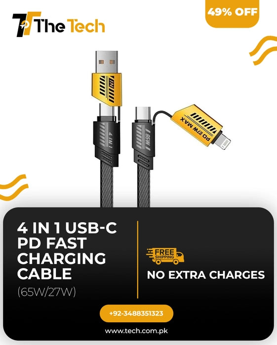 4-in-1 Multifunction USB Charging Cable 65W