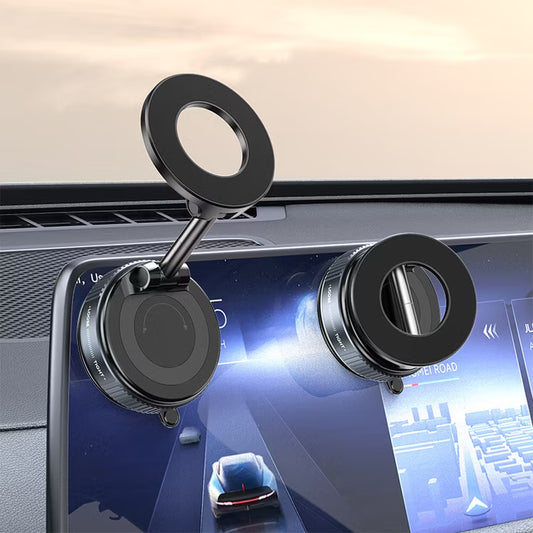 Double-sided Vacuum Magnetic Phone Holder Car/ Kitchen/ Mirror/ Adjustable Foldable