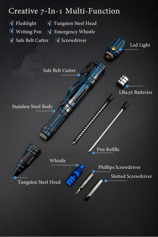 Multi-Function Self Defense Tactical Pen